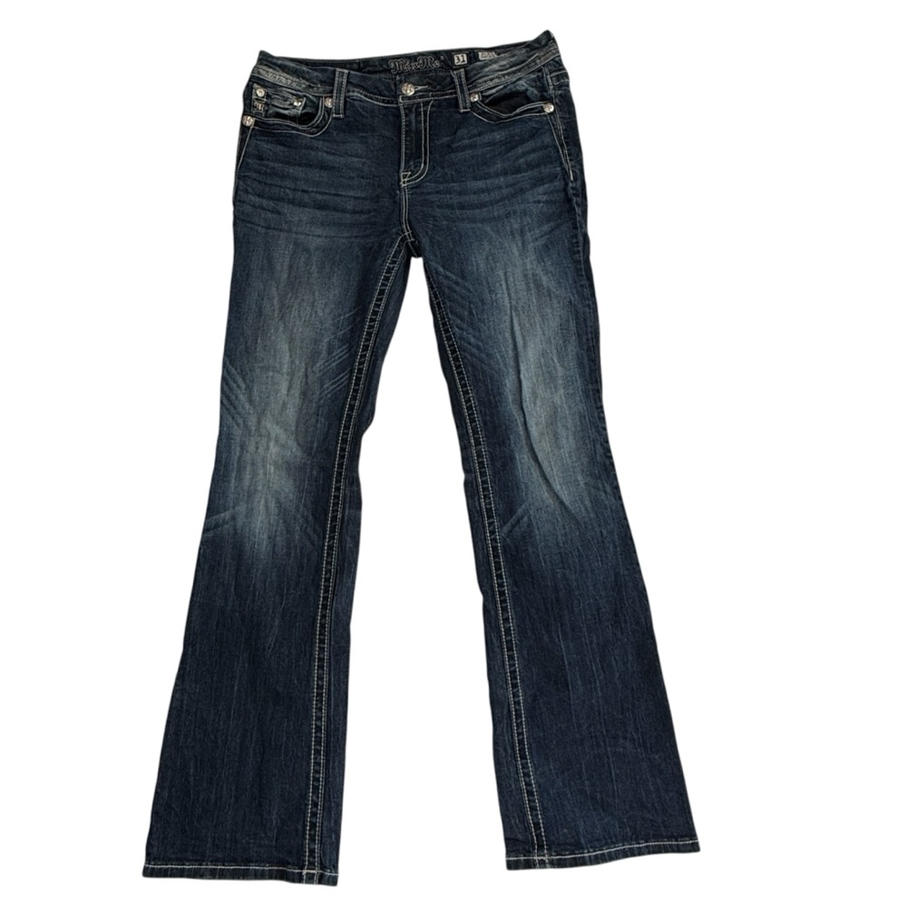 Miss Me Woman's Size 31 Mid Rise Curve Boot Bling Dazzled Jeans